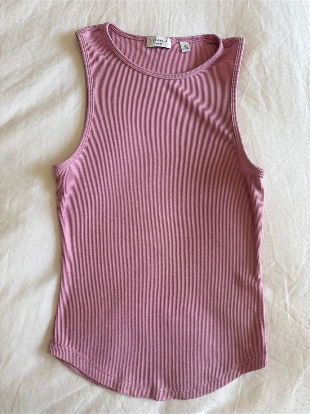 Aritzia Ribbed pink Mauve raceback Tank Top